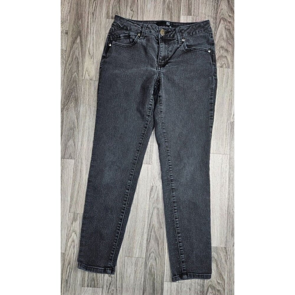 1822 Denim Womens Size 8 Skinny Pockets Black Grey Denim Jeans